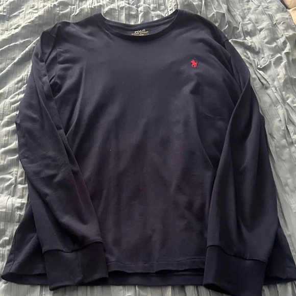 Mens Polo RL Navy Long Sleeve Shirt - Picture 1 of 3